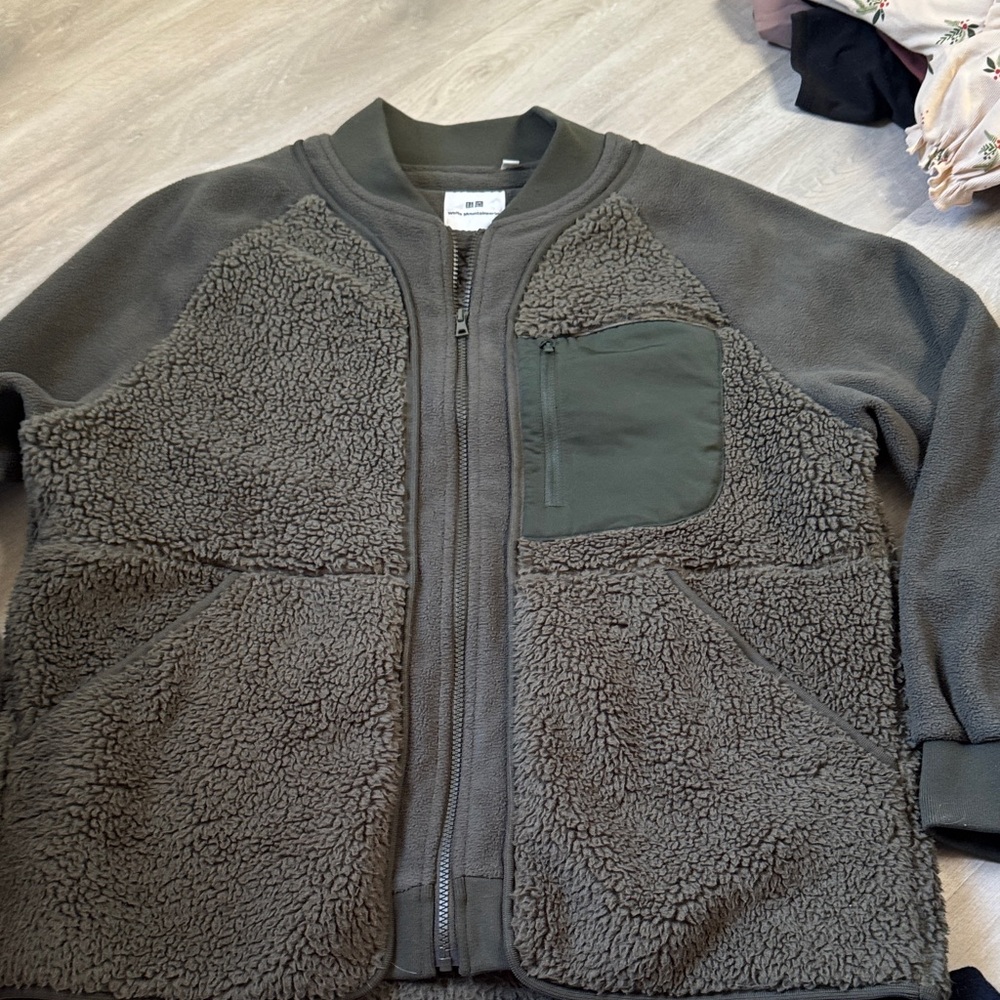 White Mountaineering  Olive Fleece Jacket size large